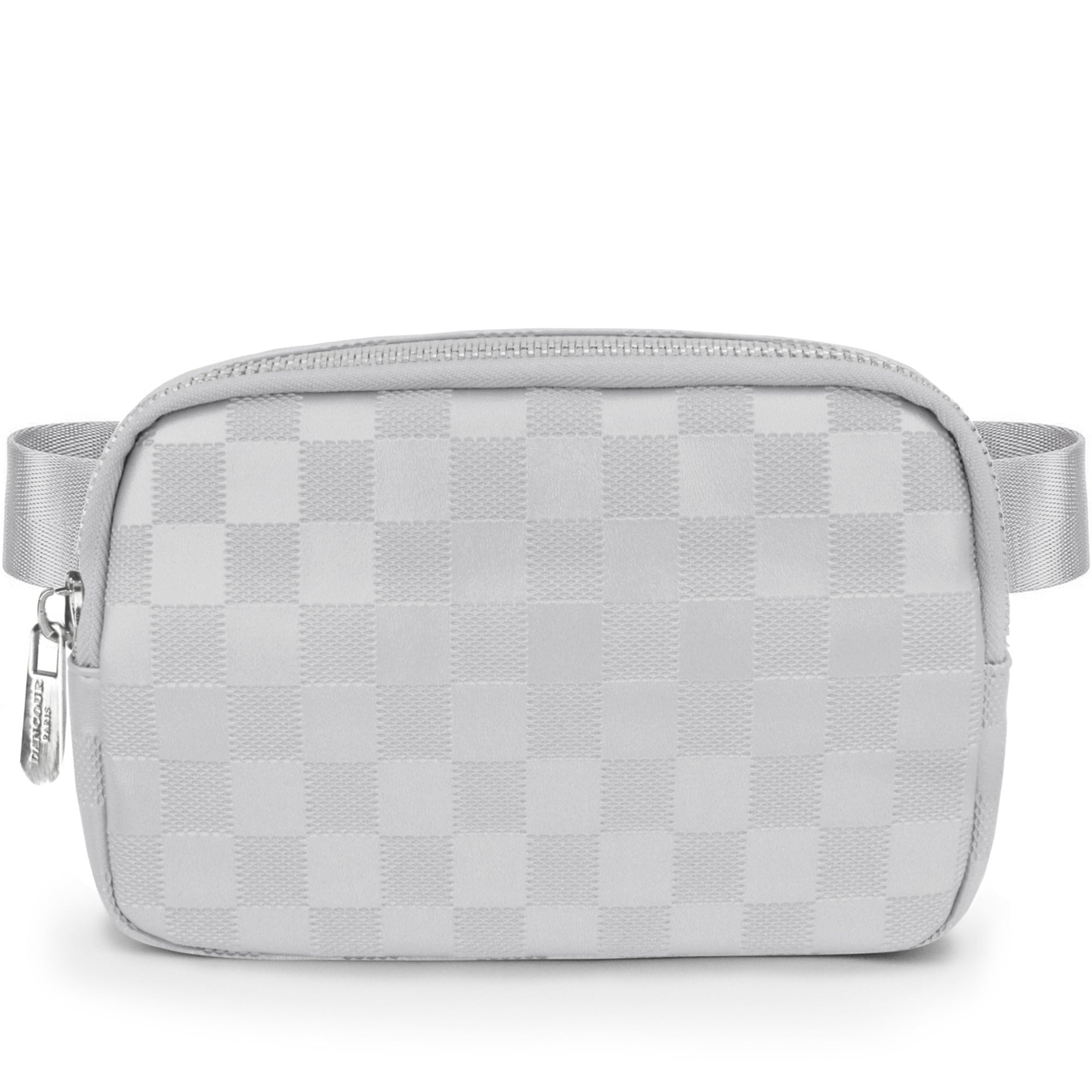 Checkered Belt Bag Silver Fanny Pack For Women Crossbody Bag Waist