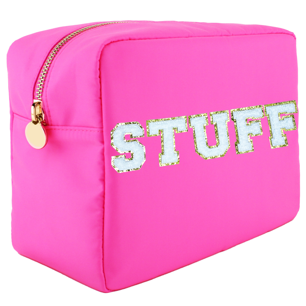 Stuff Bag Nylon Makeup Bag Large - Hot Pink Cosmetics Bag For Women