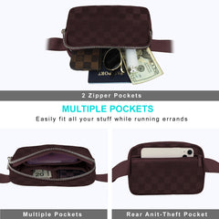 Brown checkered belt bag Brown checkered fanny pack leather checkered fanny pack Brown leather fanny pack women faux leather fanny pack crossbody leather belt bag crossbody small crossbody bag leather crossbody bag leather cross body bag lv cross body bag women’s waist pack lv waist bag women lv bum bag lv mini bum bag leather hip bag