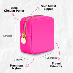 Mini Makeup Bag For Purse - Hot Pink Pouch - Coin Purse Wallet For Women
