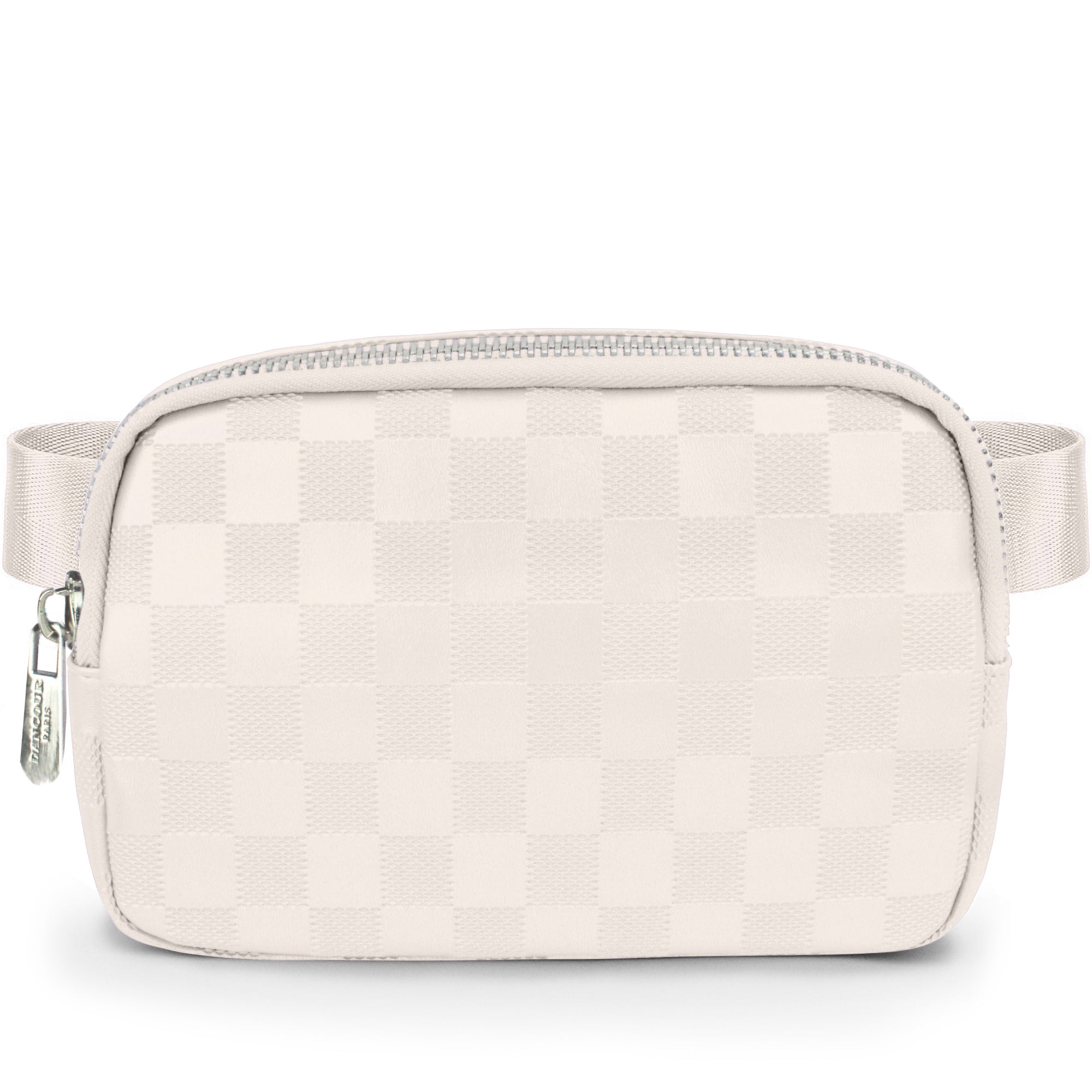Checkered Belt Bag - Silver Fanny Pack For Women - Crossbody Waist Bag