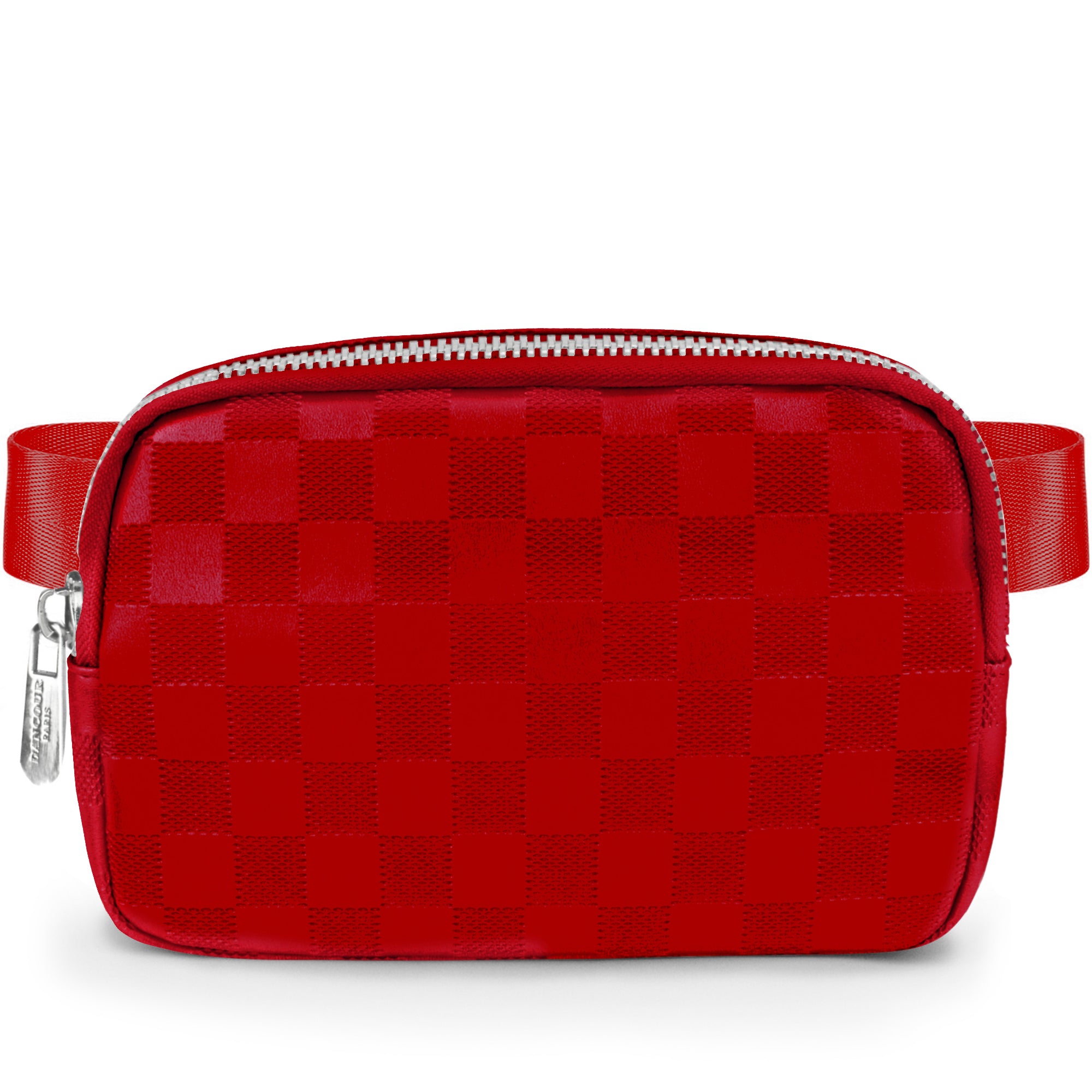 Checkered Belt Bag - Brown Fanny Pack For Women - Crossbody Waist Bag