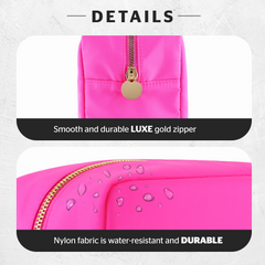 Large Makeup Bag Hot Pink - Travel Toiletry Bag For Women