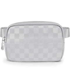 Silver checkered belt bag silver checkered fanny pack leather checkered fanny pack silver leather fanny pack women faux leather fanny pack crossbody leather belt bag crossbody small crossbody bag leather crossbody bag leather cross body bag lv cross body bag women’s waist pack lv waist bag women lv bum bag lv mini bum bag leather hip bag