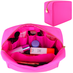china pink travel makeup bag cosmetic bag manufacturers Dancour Makeup Bag With Compartments Make Up Bag Travel Makeup Bag Cosmetic Bag Makeup Case Travel Cosmetic Bags for Women Large Makeup Bag Organizer