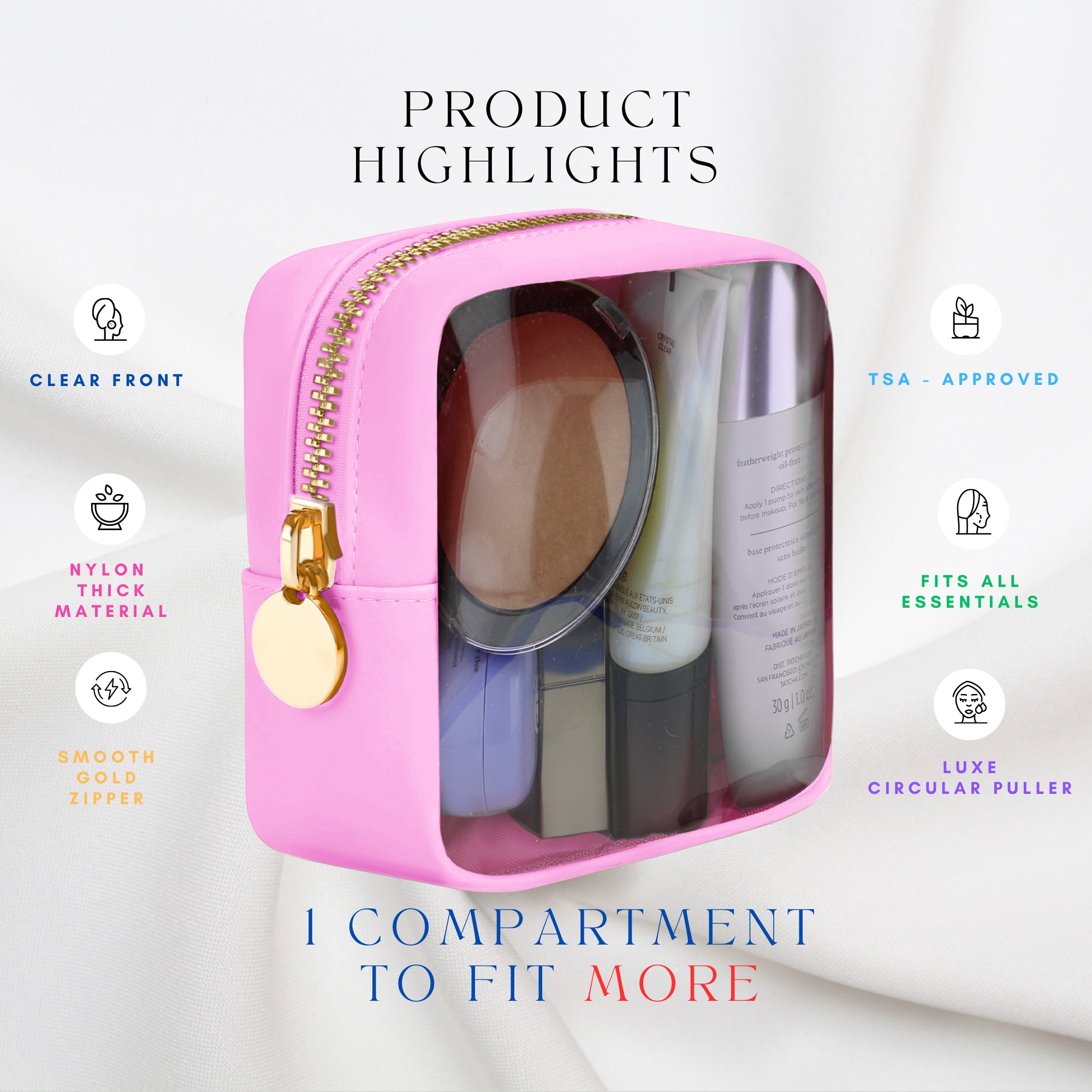 Clear Makeup Bag Mini Makeup Bag for Purse Mini Bag Pouch Purse Clear – DANCOUR PARIS