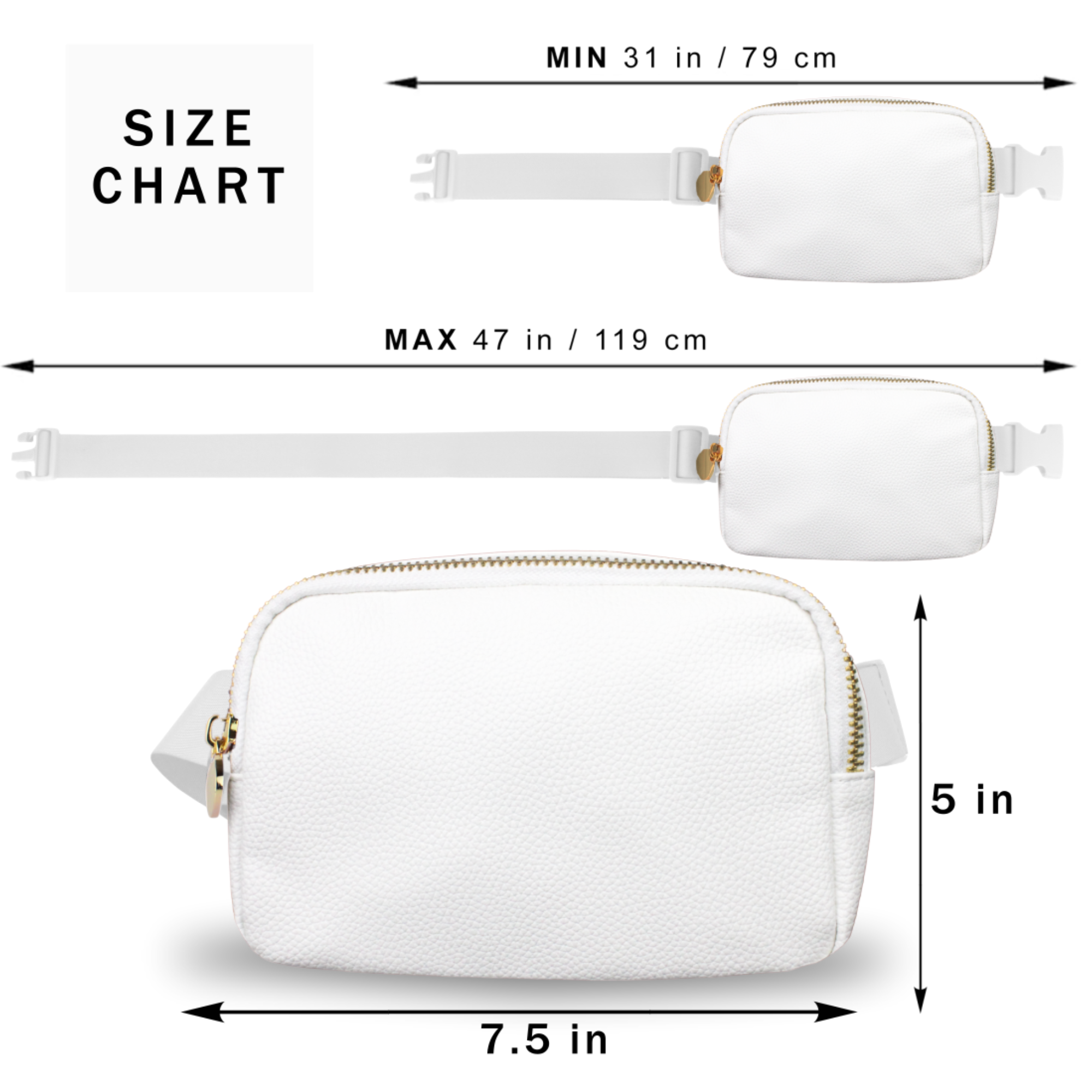 White Leather Belt Bag Womens - Leather Fanny Pack Women - Crossbody Bag Waist Pack Bum Bag