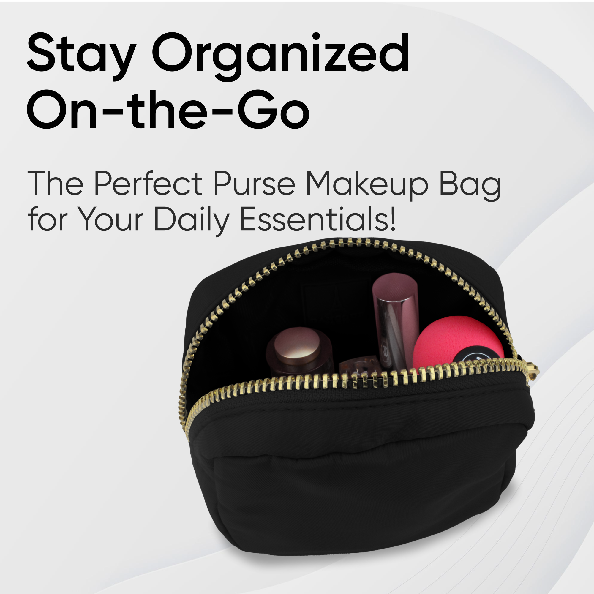 Mini Makeup Bag For Purse - Black Pouch - Coin Purse Wallet For Women